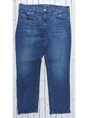 Calvin Klein Mens Straight Fit Blue Denim Jeans 36x30